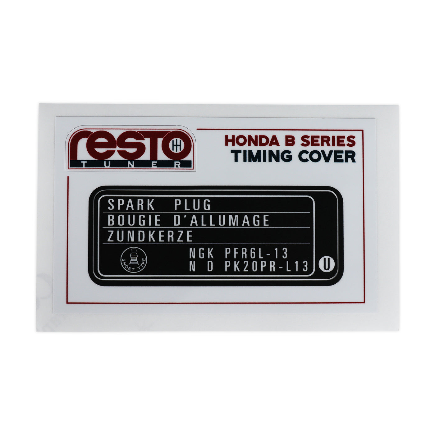 RestoTuner B Series Timing Cover Replacement Decal