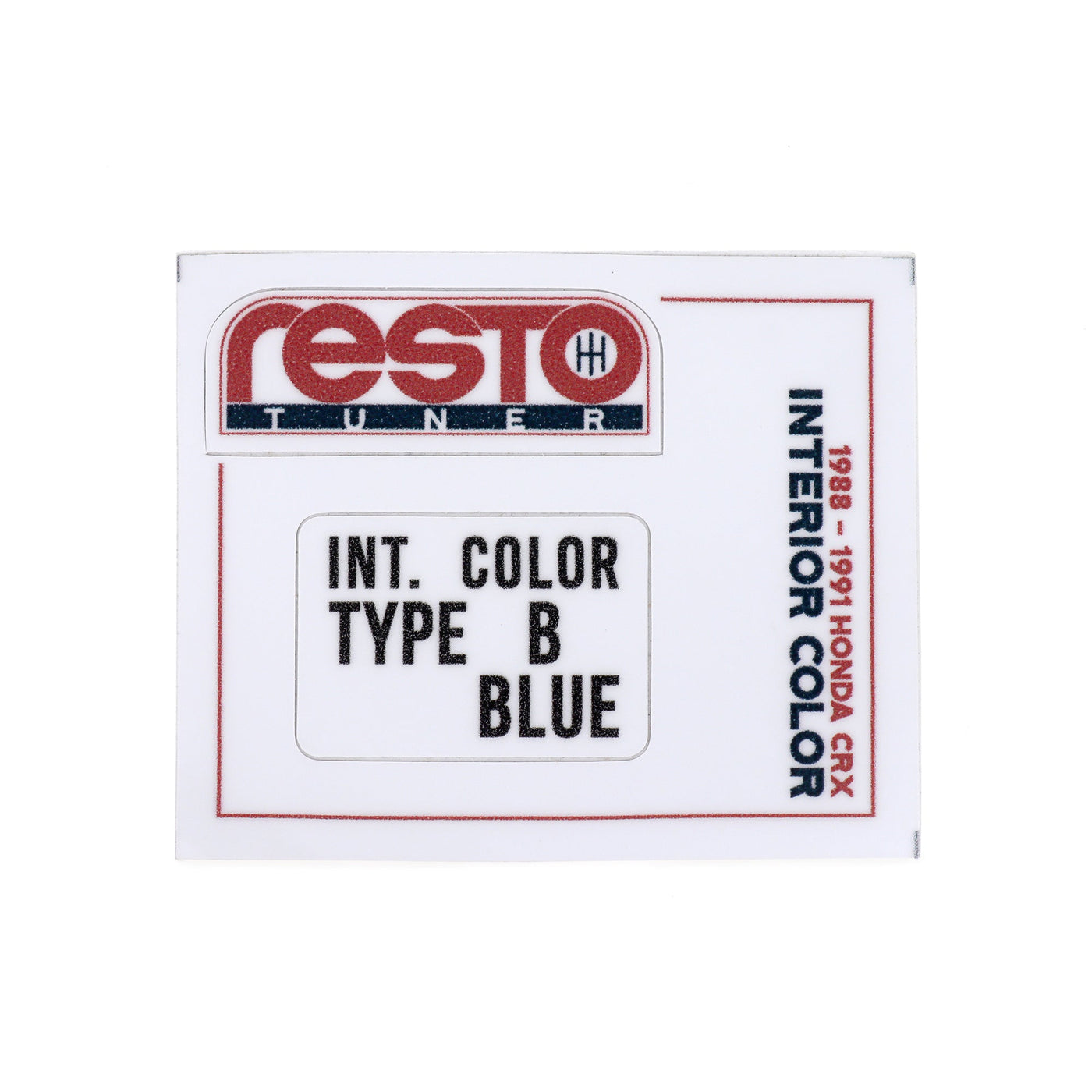 RestoTuner Honda Paint Code Replacement Decals - Interior Color