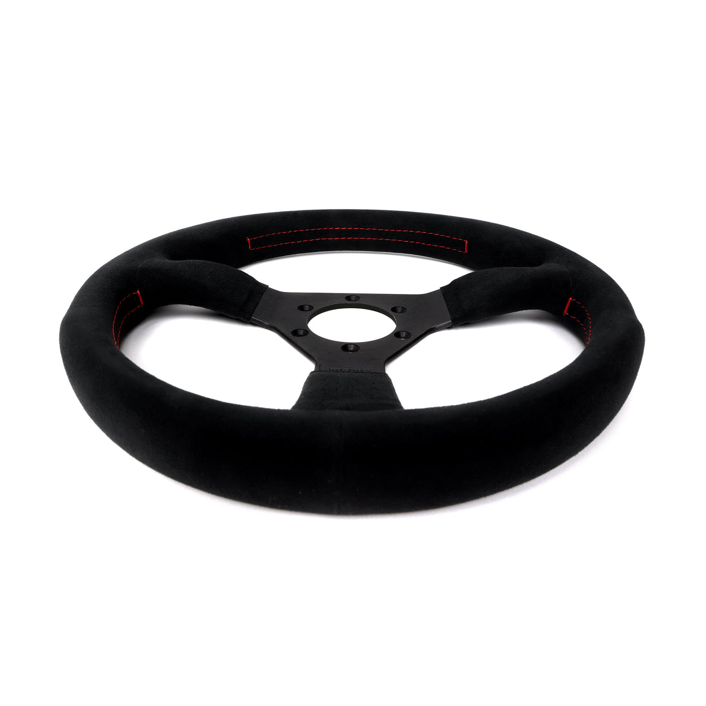 Momo Montecarlo Alcantara Steering Wheel 320 mm - Black/Red Stitch/Black Spokes MOM-MCL-32AL3B