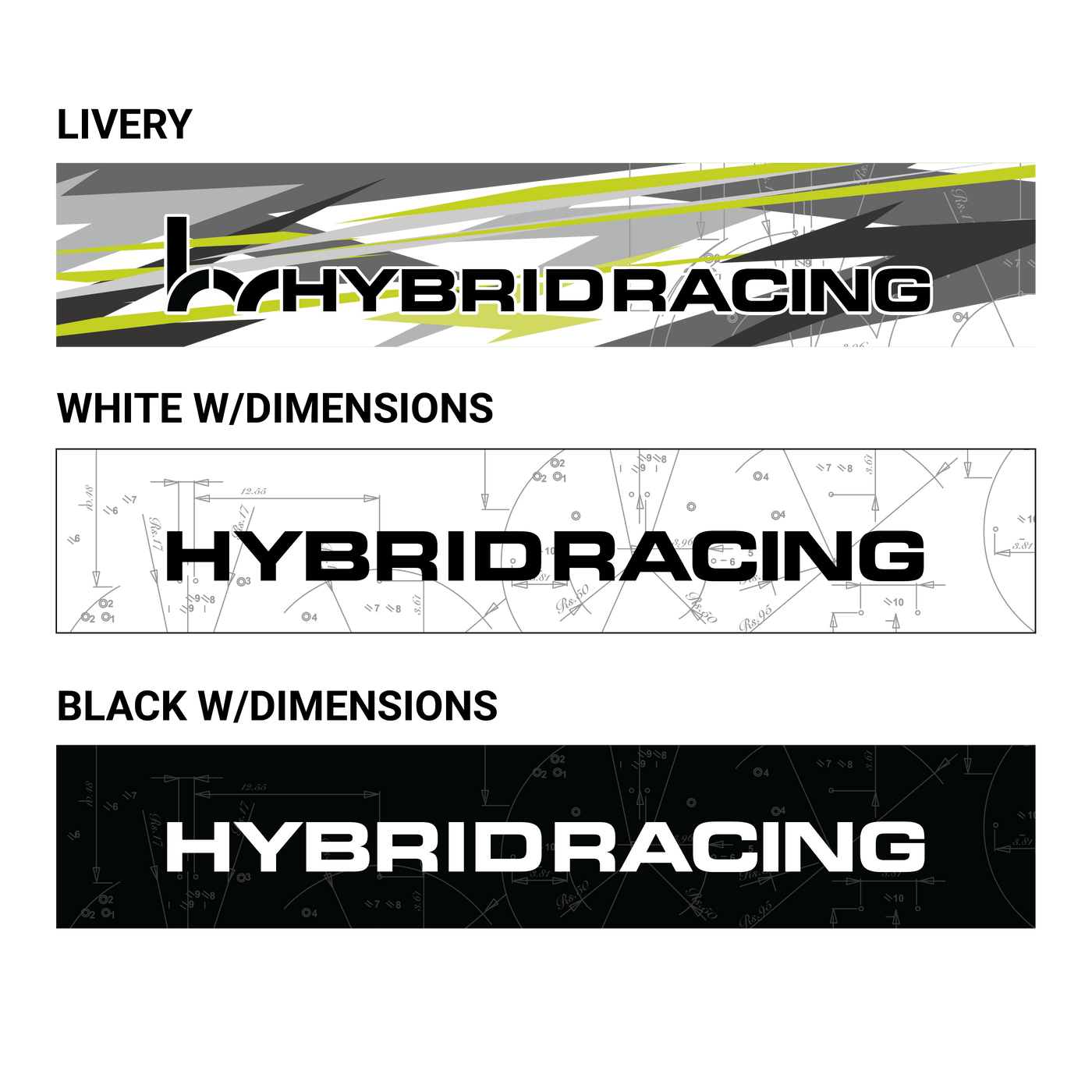 Hybrid Racing Dimensions Sunstrip White HYB-STI-00-06