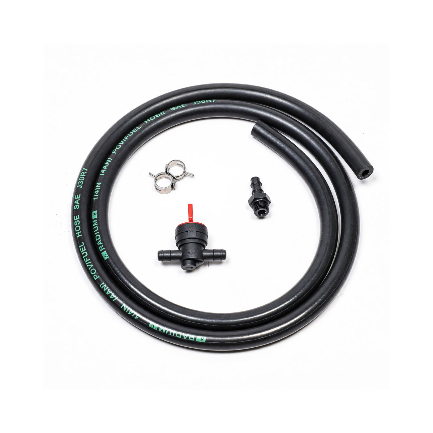 Radium Catch Can Petcock Drain Kit, 4AN ORB Valve and Hose