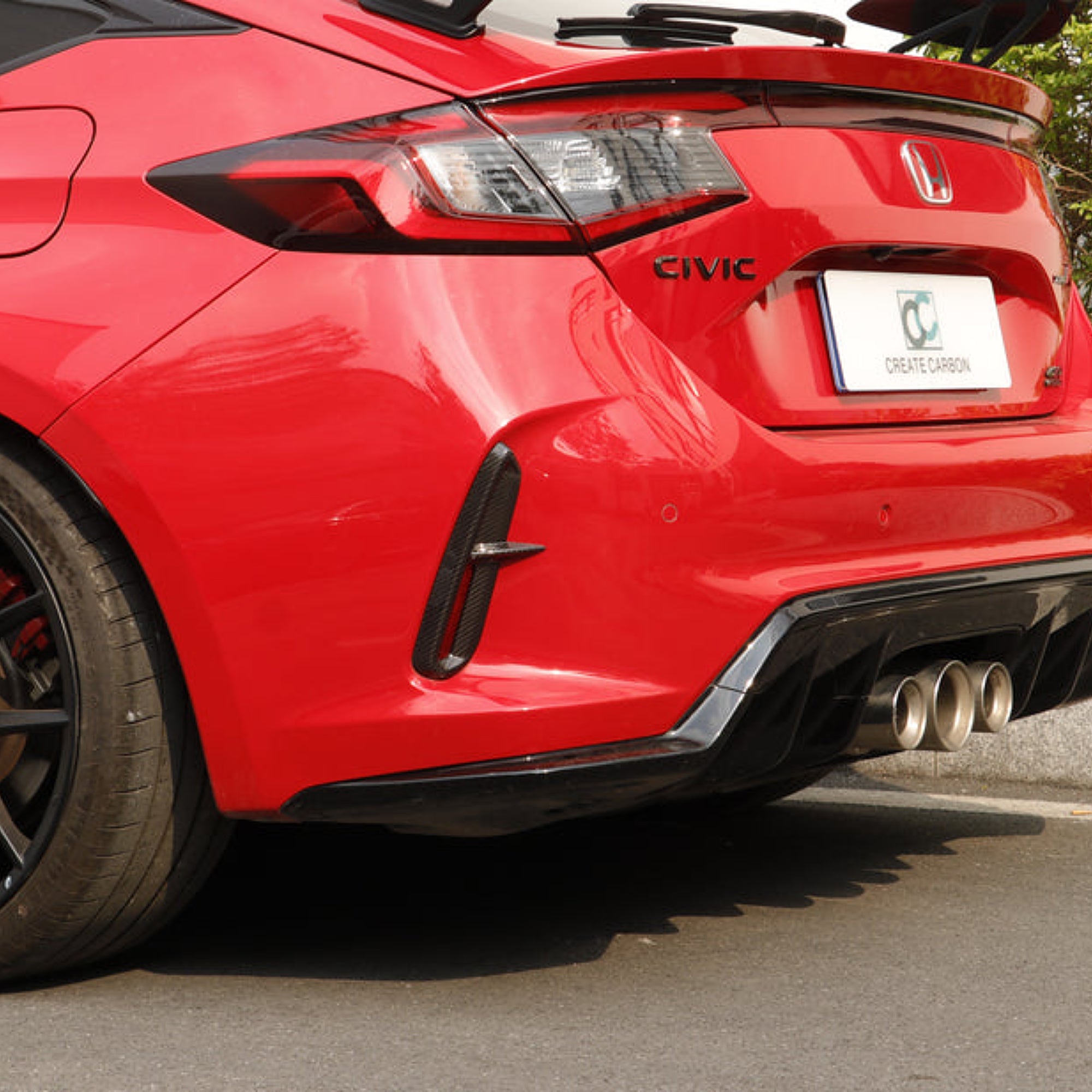Create Carbon Dry Carbon FL5 Type R Rear Reflector Cover · Hybrid Racing