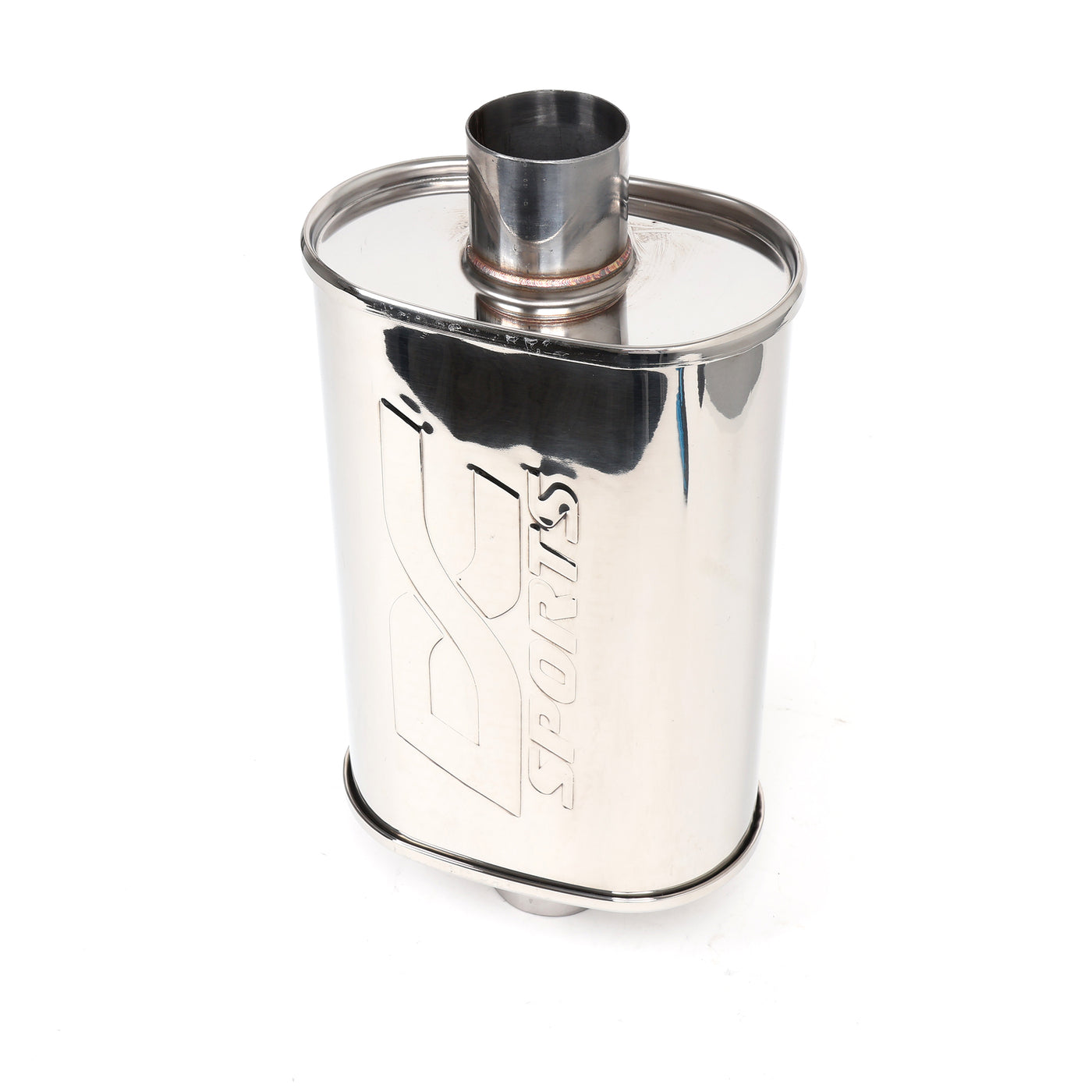 DC Sports Universal Oval Muffler 2.5" Inlet 2.5" Outlet