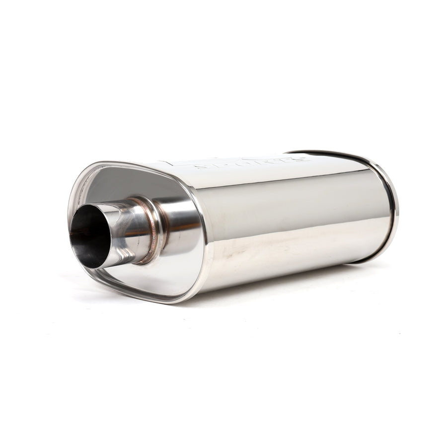 DC Sports Universal Oval Muffler 2.5" Inlet 2.5" Outlet
