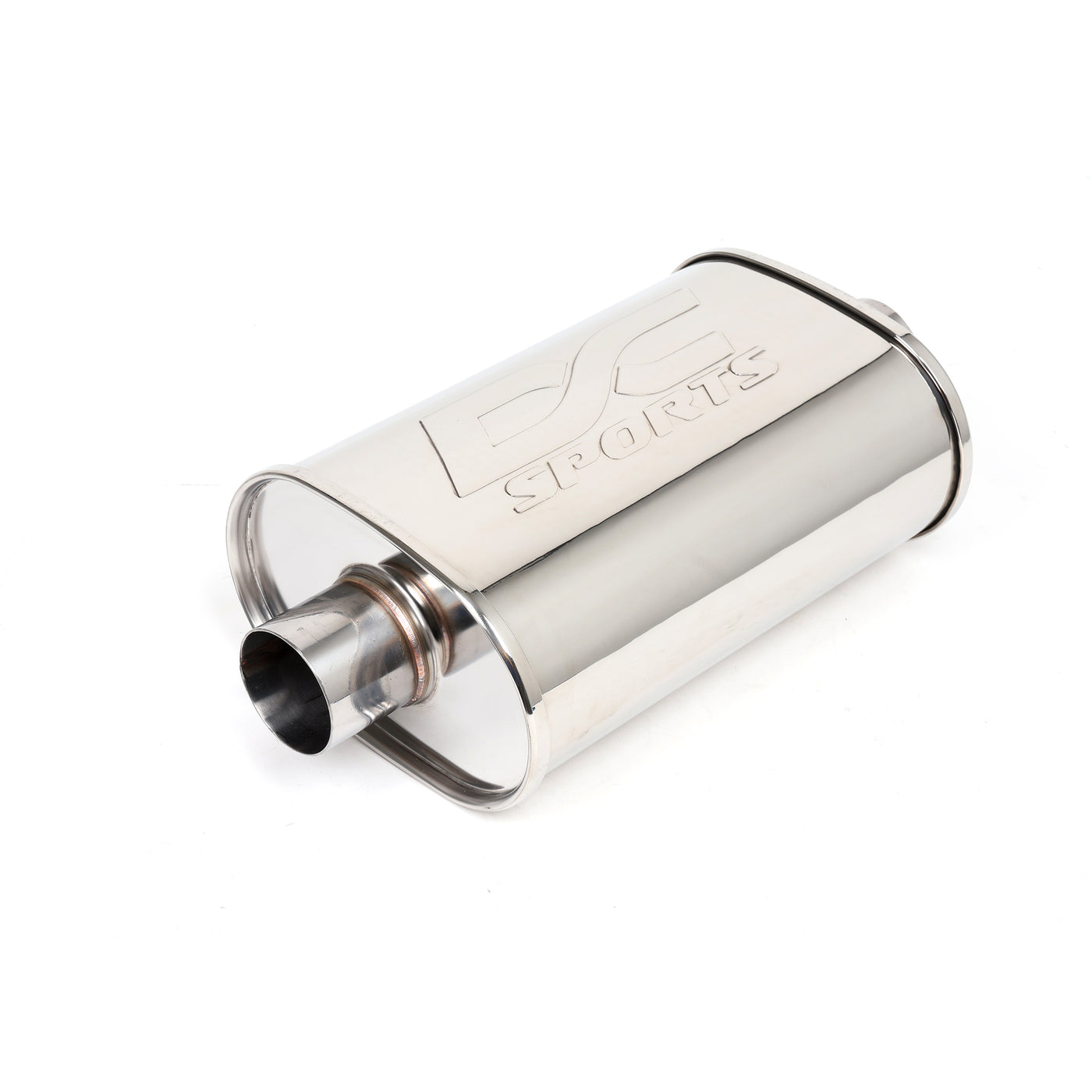DC Sports Universal Oval Muffler 2.5" Inlet 2.5" Outlet