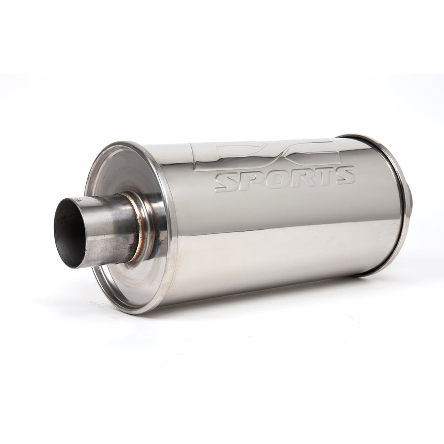 DC Sports Universal Round Muffler 2.5" Inlet / 3" Outlet