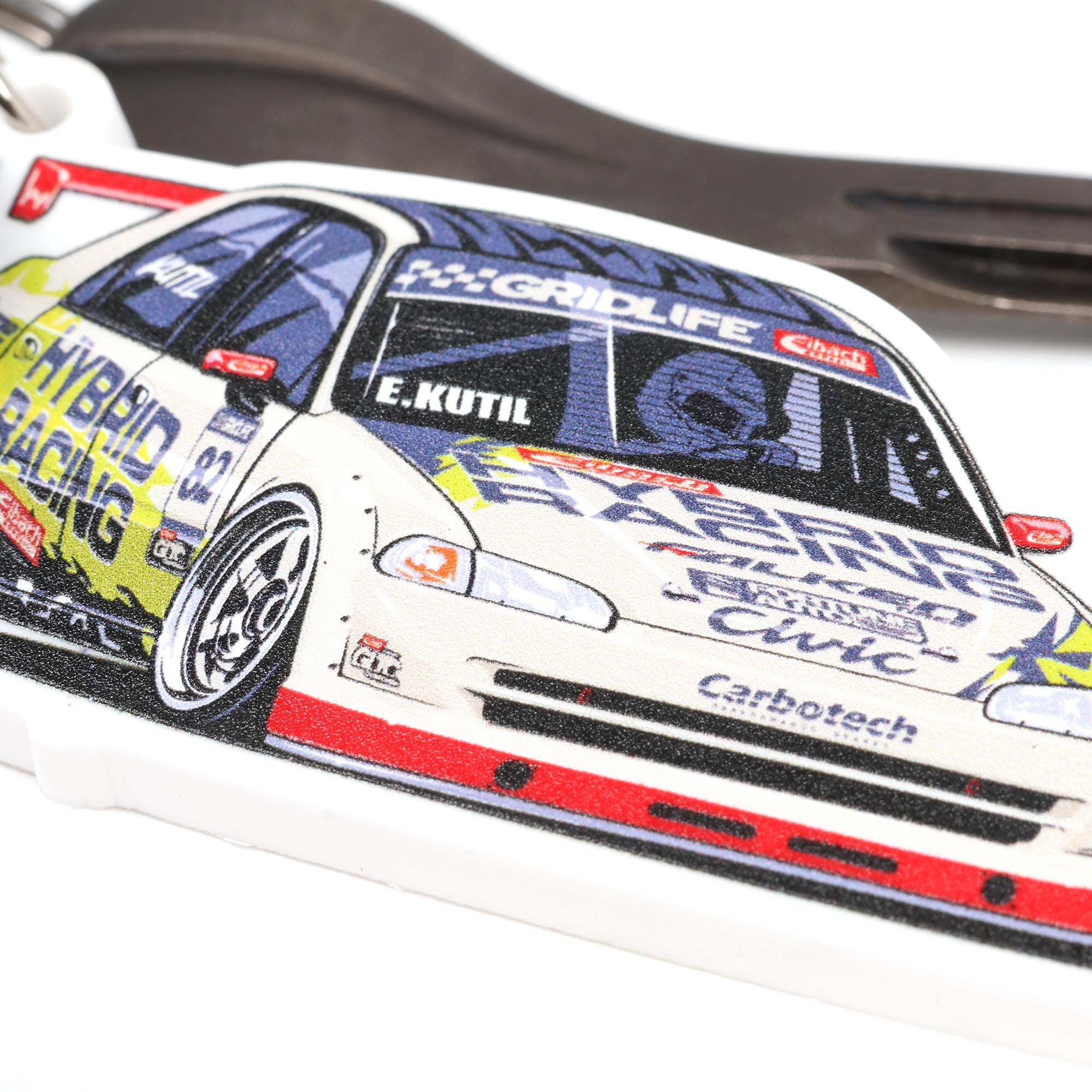 Eric Kutil Racing 2026 Super Touring Civic Keychain · Hybrid Racing