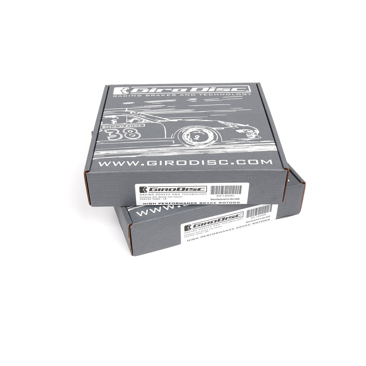 GiroDisc Slotted Front Rotors for 2017+ Honda Civic Type R