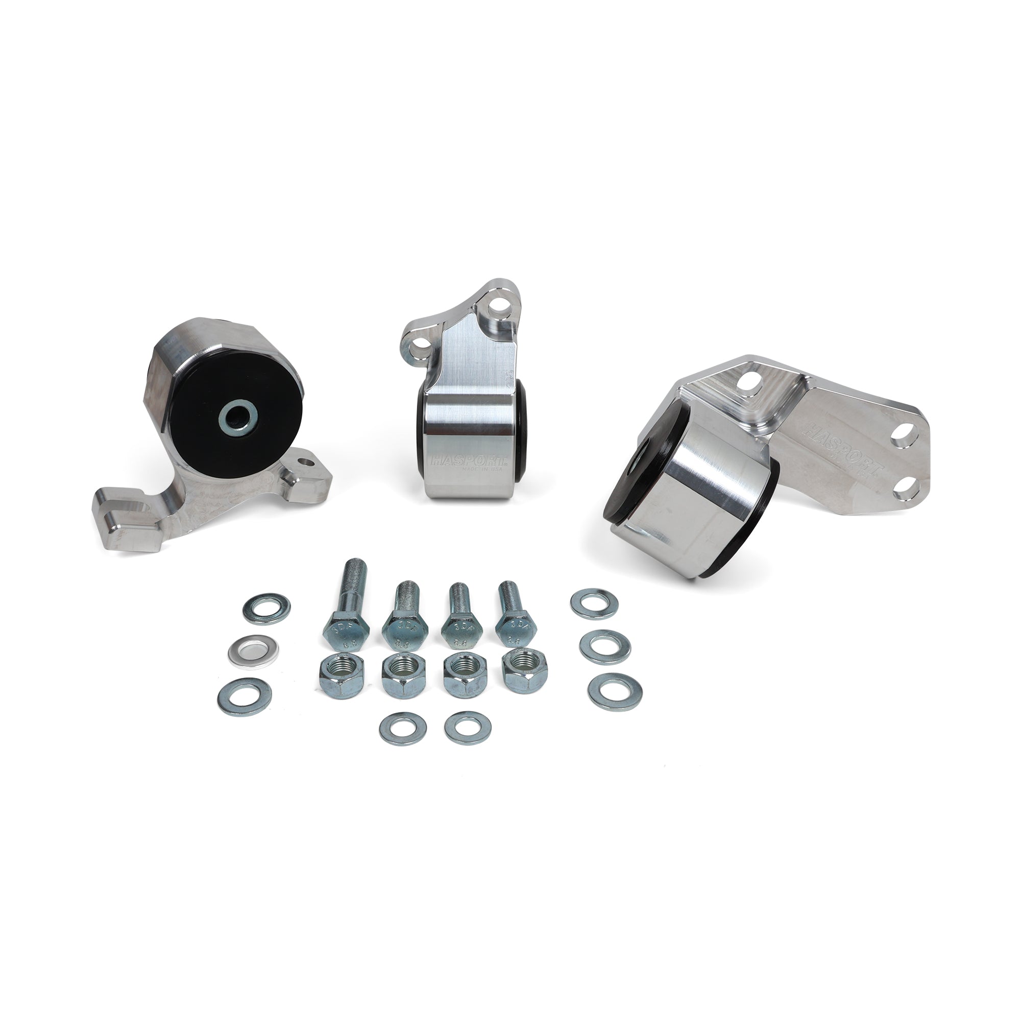 3-Piece Red Polyurethane Motor Mount Kit For 88-91 Honda Civic/CRX EF With B-Series Engine Swap (B16/B18/B20)
