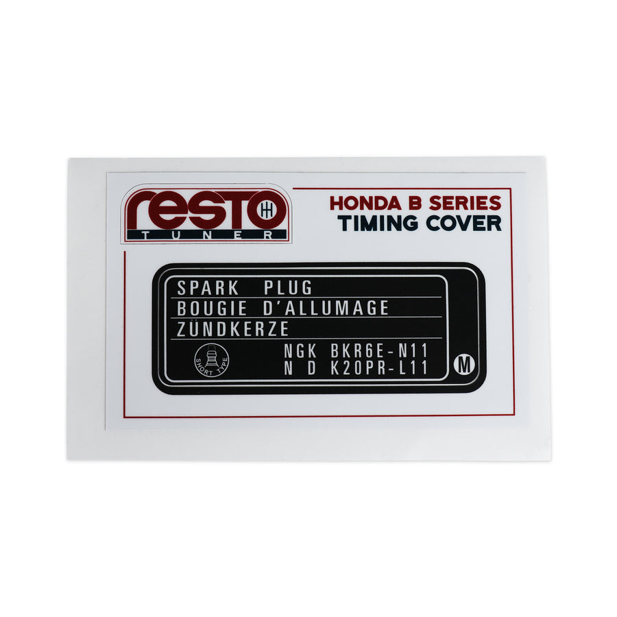 RestoTuner B Series Timing Cover Replacement Decal