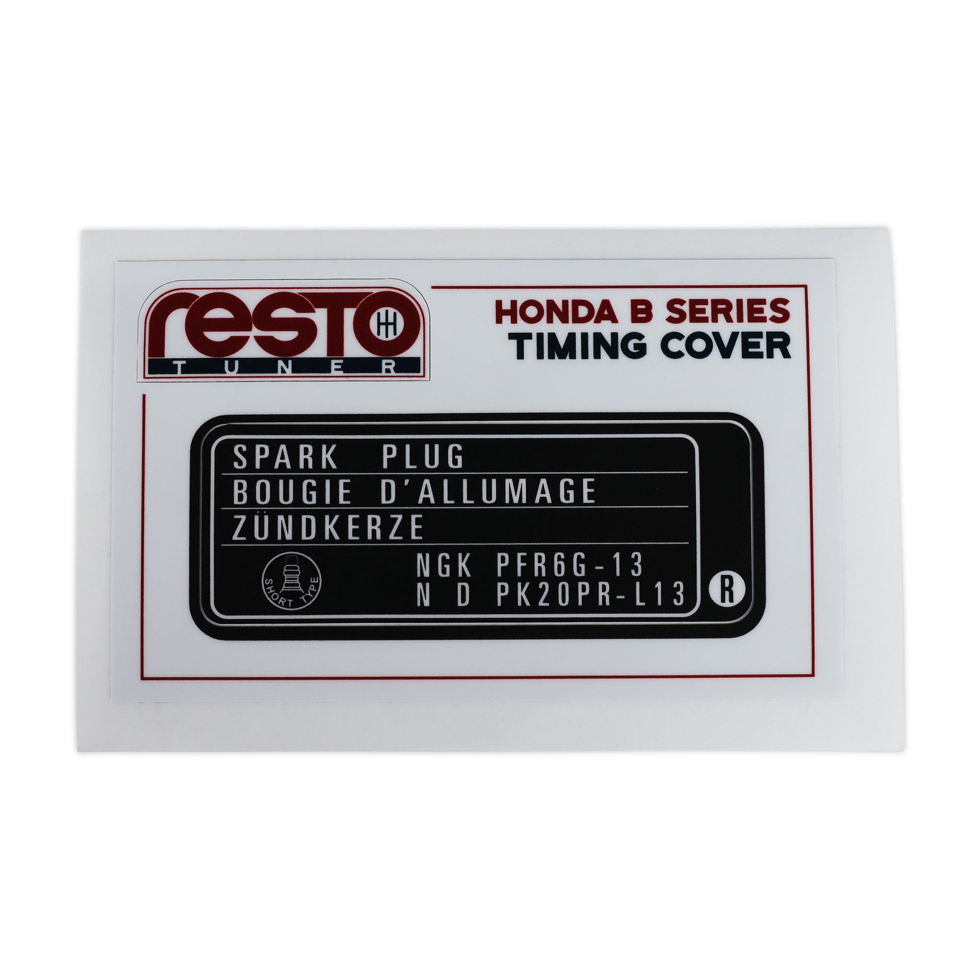 RestoTuner B Series Timing Cover Replacement Decal