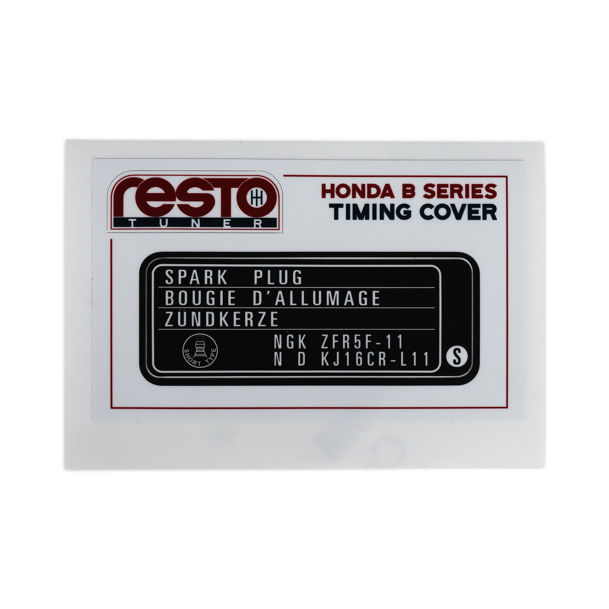 RestoTuner B Series Timing Cover Replacement Decal