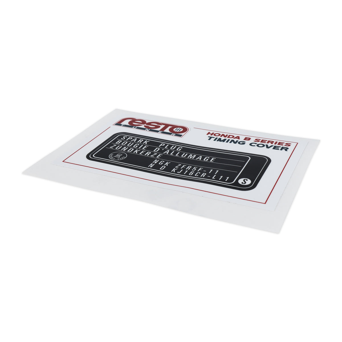 Engine Timing Sticker RestoTuner B Series Timing Cover Replacement Decal · Hybrid Racing