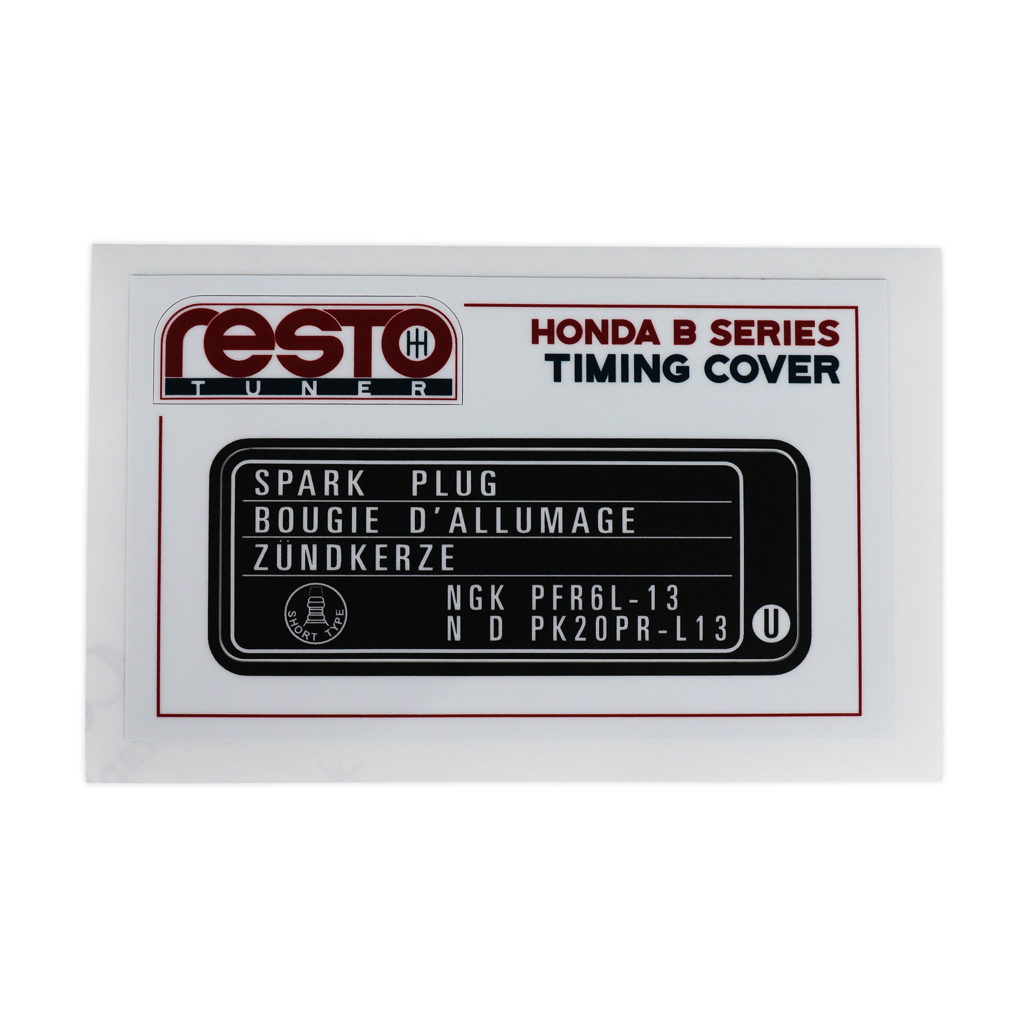 RestoTuner B Series Timing Cover Replacement Decal