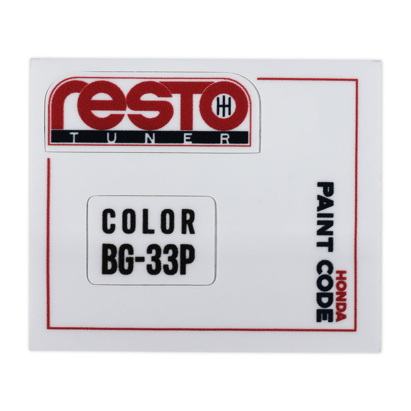 RestoTuner Honda Paint Code Replacement Decals