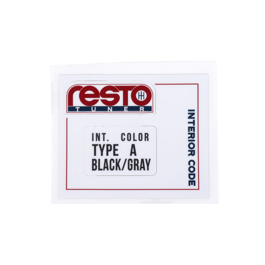 RestoTuner Honda Paint Code Replacement Decals - Interior Color Type A Black/Gray RST-DCL-01-62