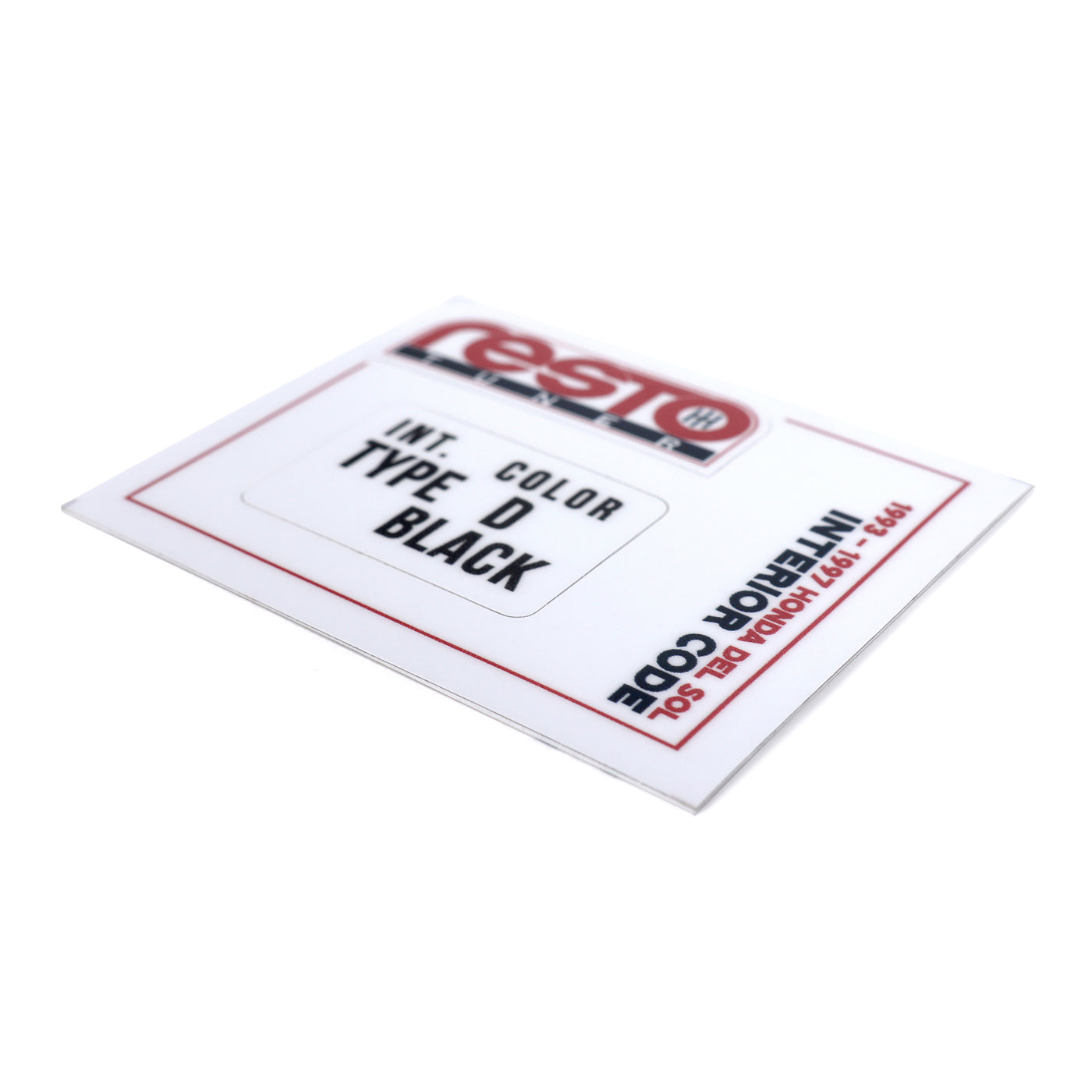 RestoTuner Honda Paint Code Replacement Decals - Interior Color