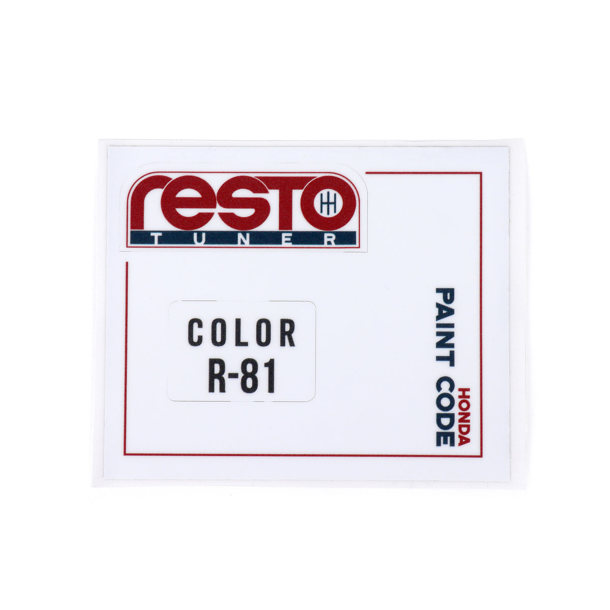 RestoTuner Honda Paint Code Replacement Decals