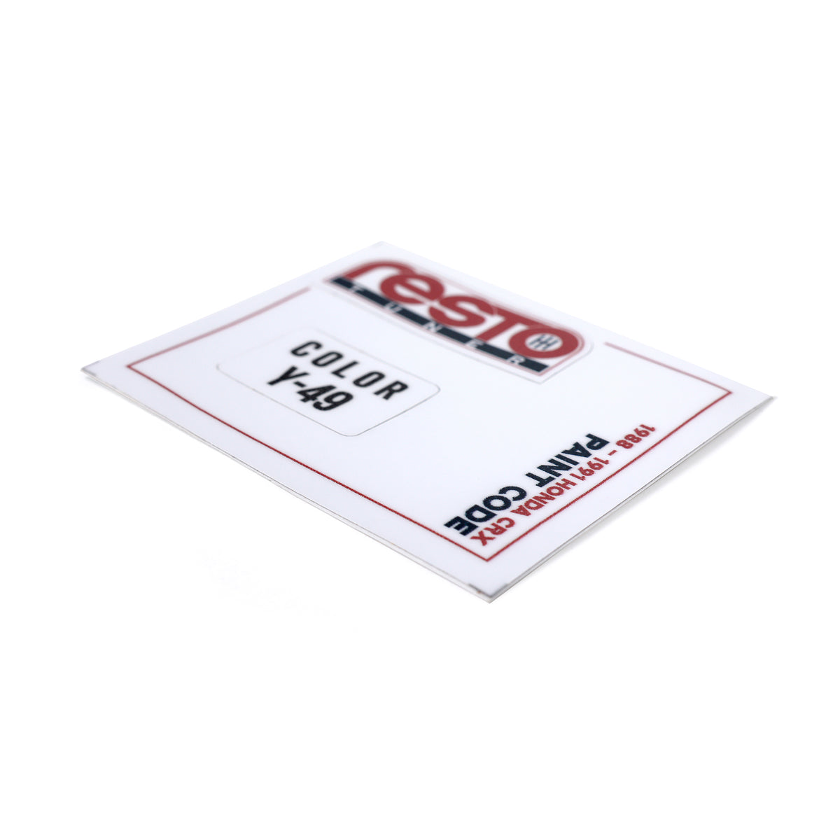 RestoTuner Honda Paint Code Replacement Decals