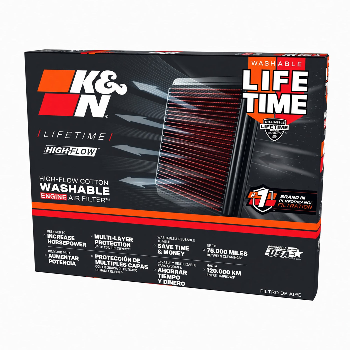 K&N Air Filter for 16-21 Honda Civic/CR-V 1.5T