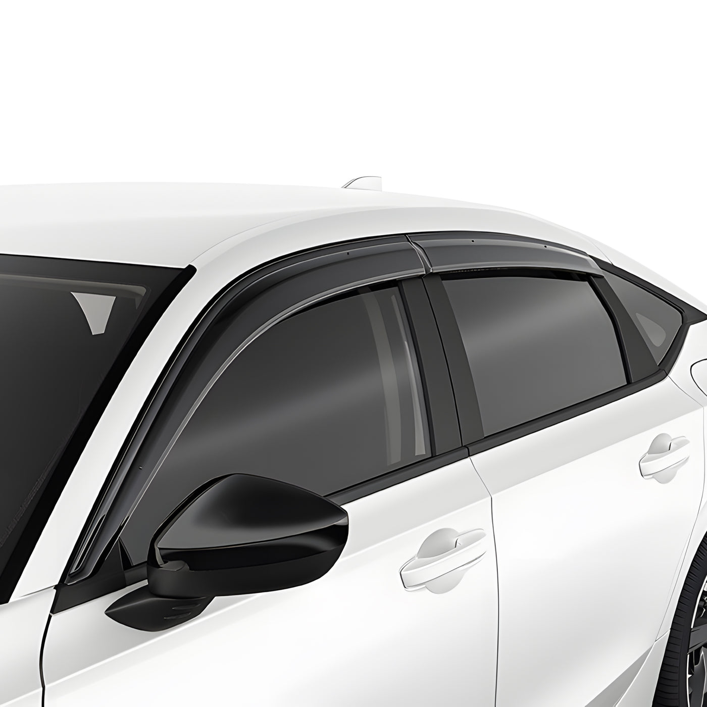 Honda Black Molding Window Visors for 2023-2026 Civic Hatch
