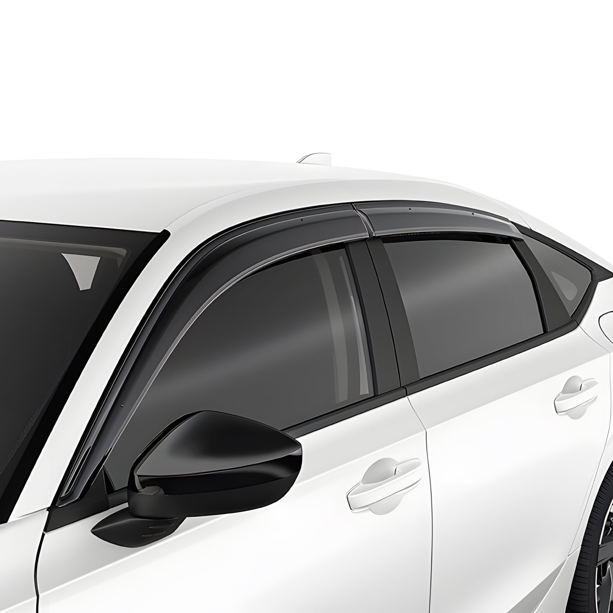 Honda Black Molding Window Visors for 2023-2026 Civic Hatch
