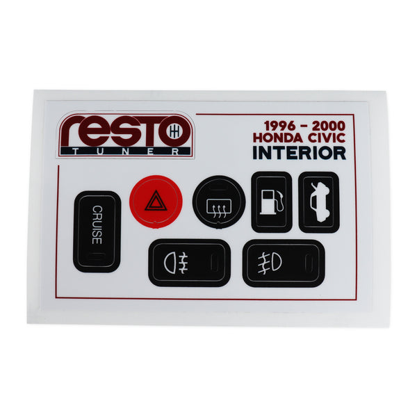 RestoTuner Replacement Interior Decal Set for 96-00 Civic