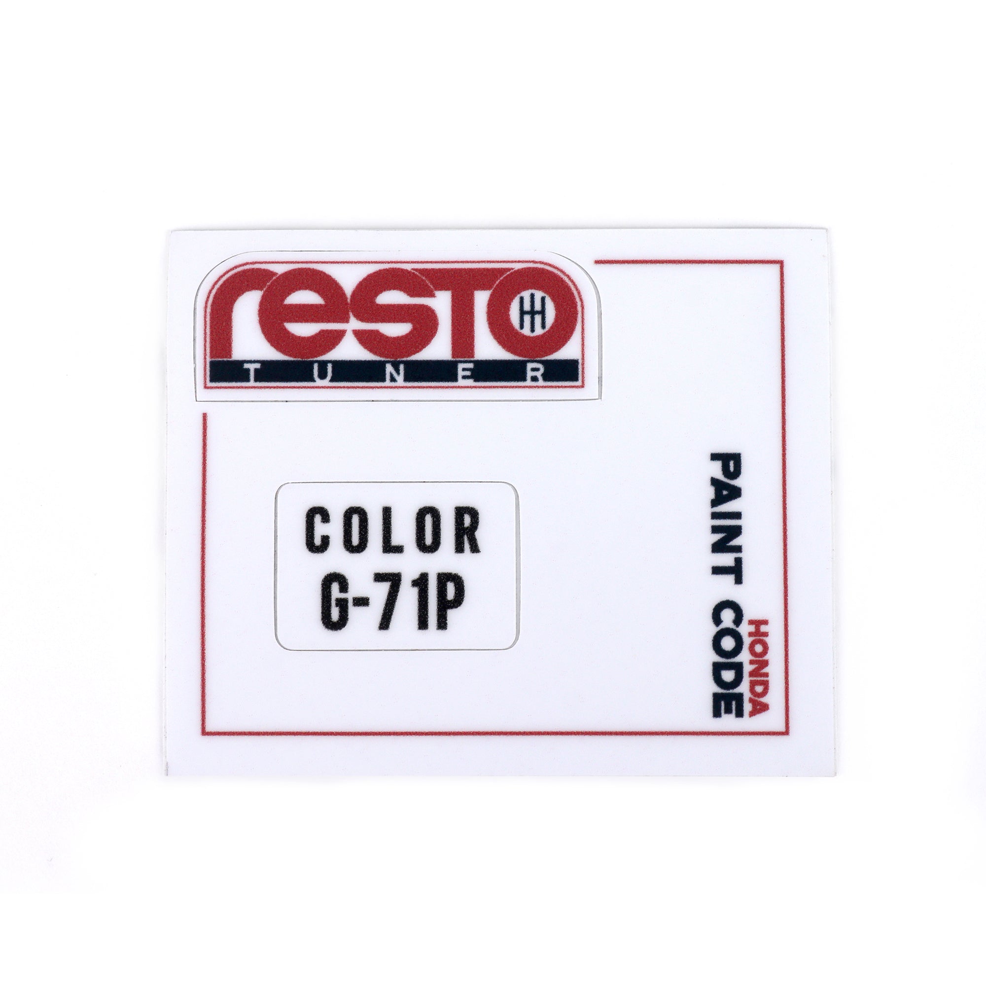 RestoTuner Honda Paint Code Replacement Decals