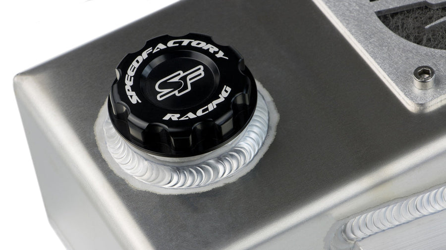 SpeedFactory Angled Oil Catch Can and Overflow Tank