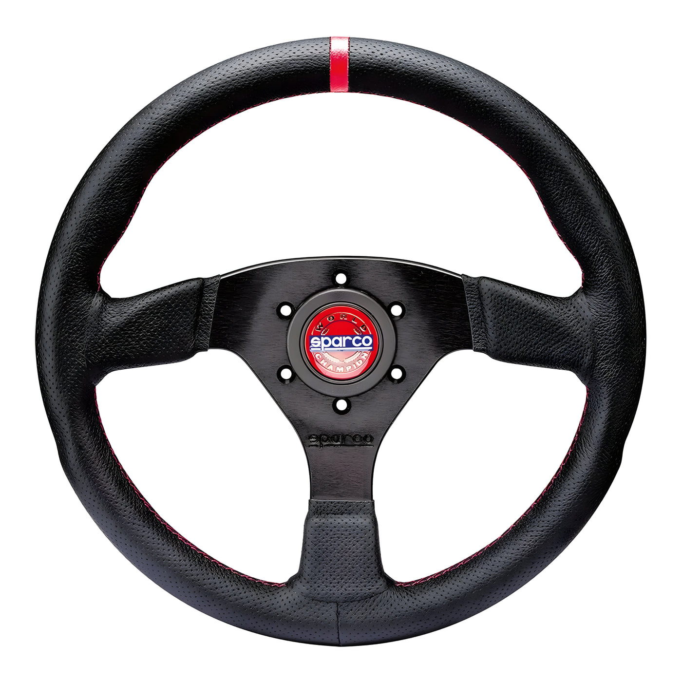Sparco R383 Champion Steering Wheel 330mm Black, Red Stitch