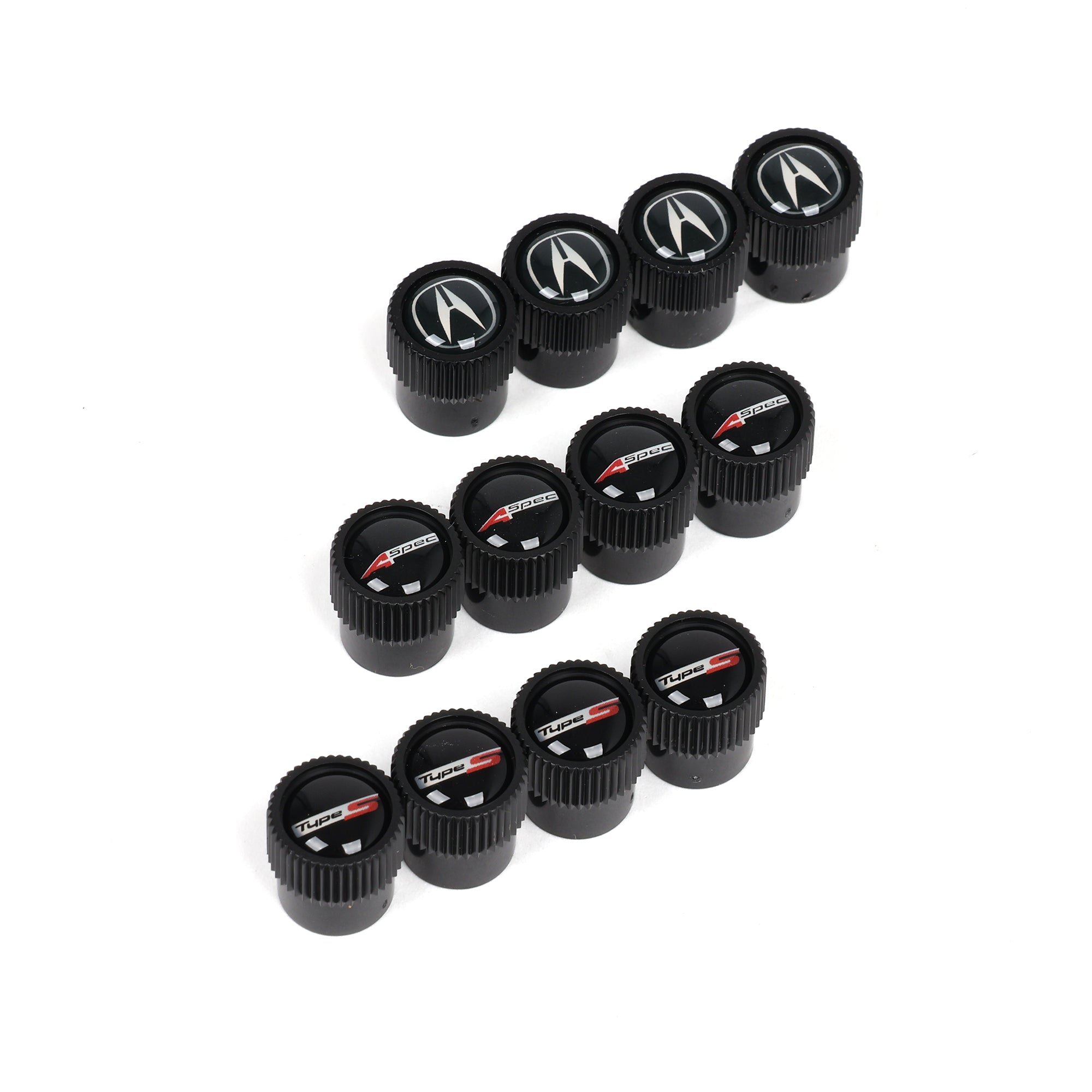 Acura Black Valve Stem Caps 08W48-PL4-200C