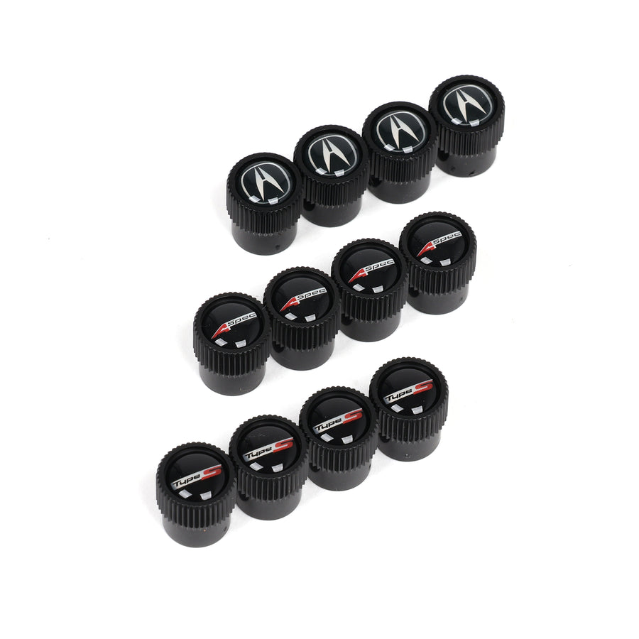 Acura Black Valve Stem Caps 08W48-PL4-200C