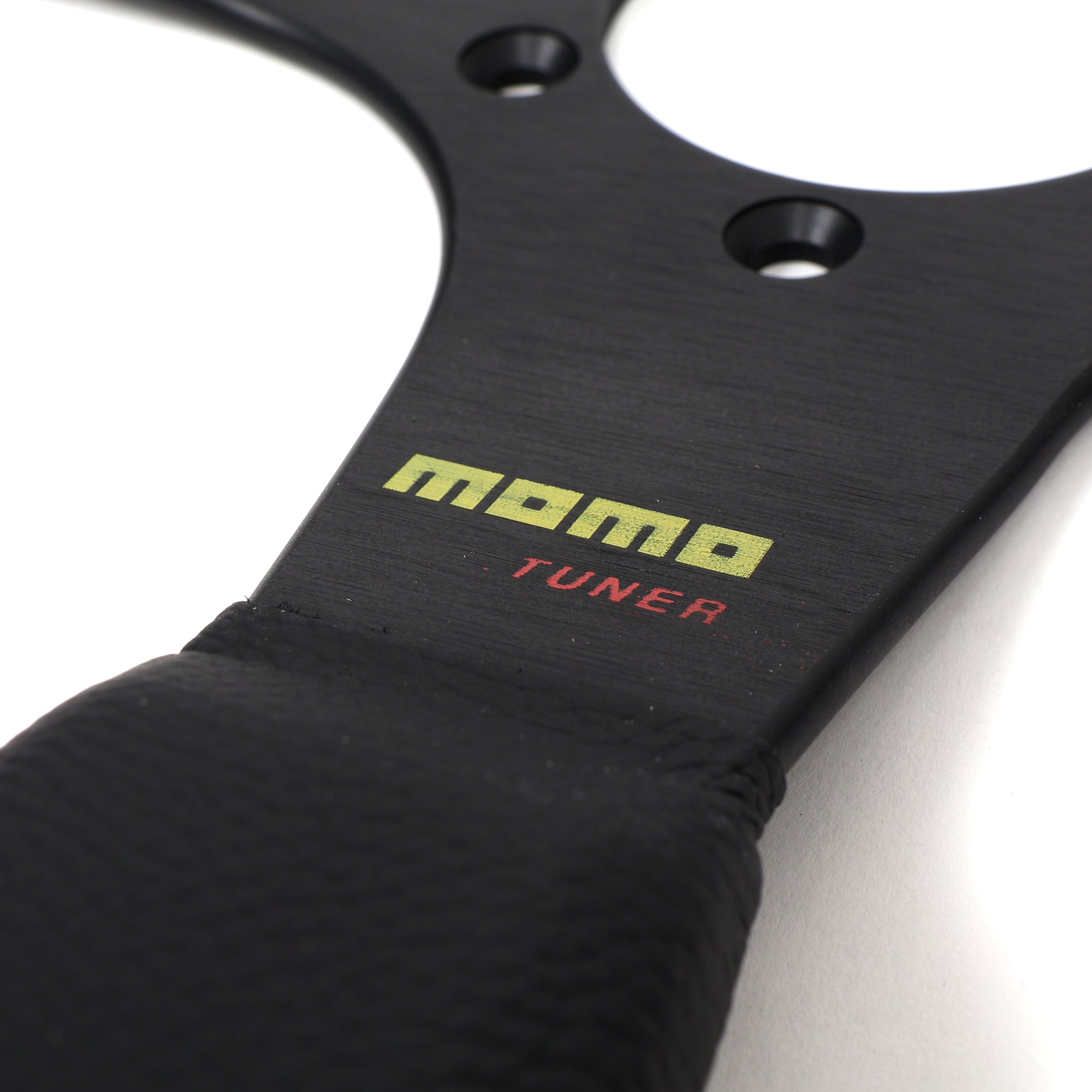 Momo Tuner Steering Wheel - Black Leather/Red Stitching · Hybrid