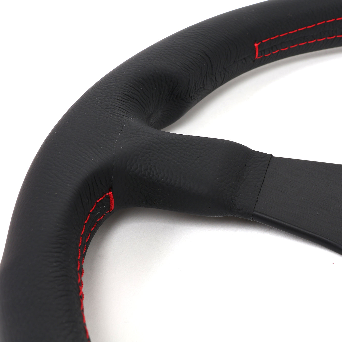 Momo Tuner Steering Wheel - Black Leather/Red Stitching