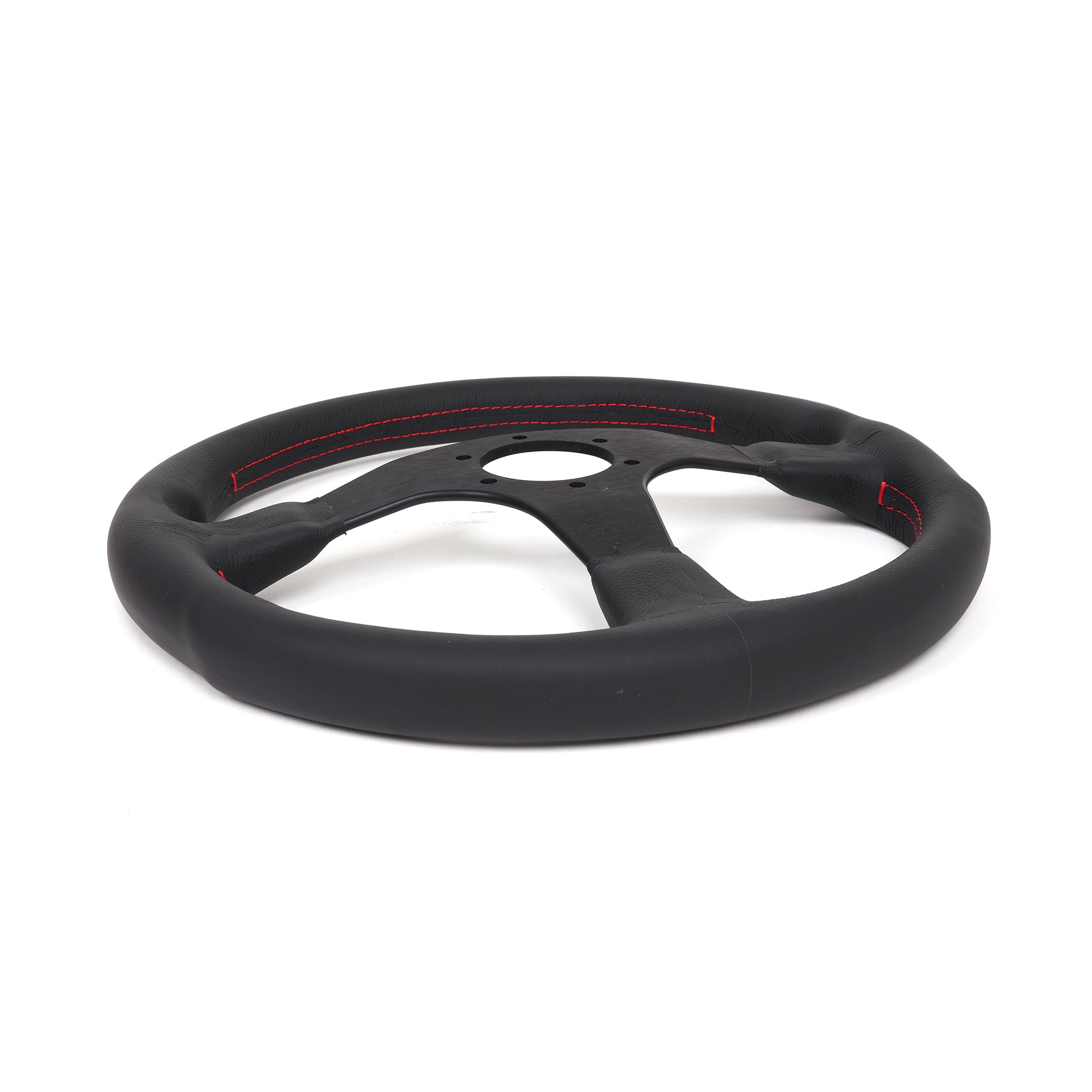 Momo Tuner Steering Wheel - Black Leather/Red Stitching