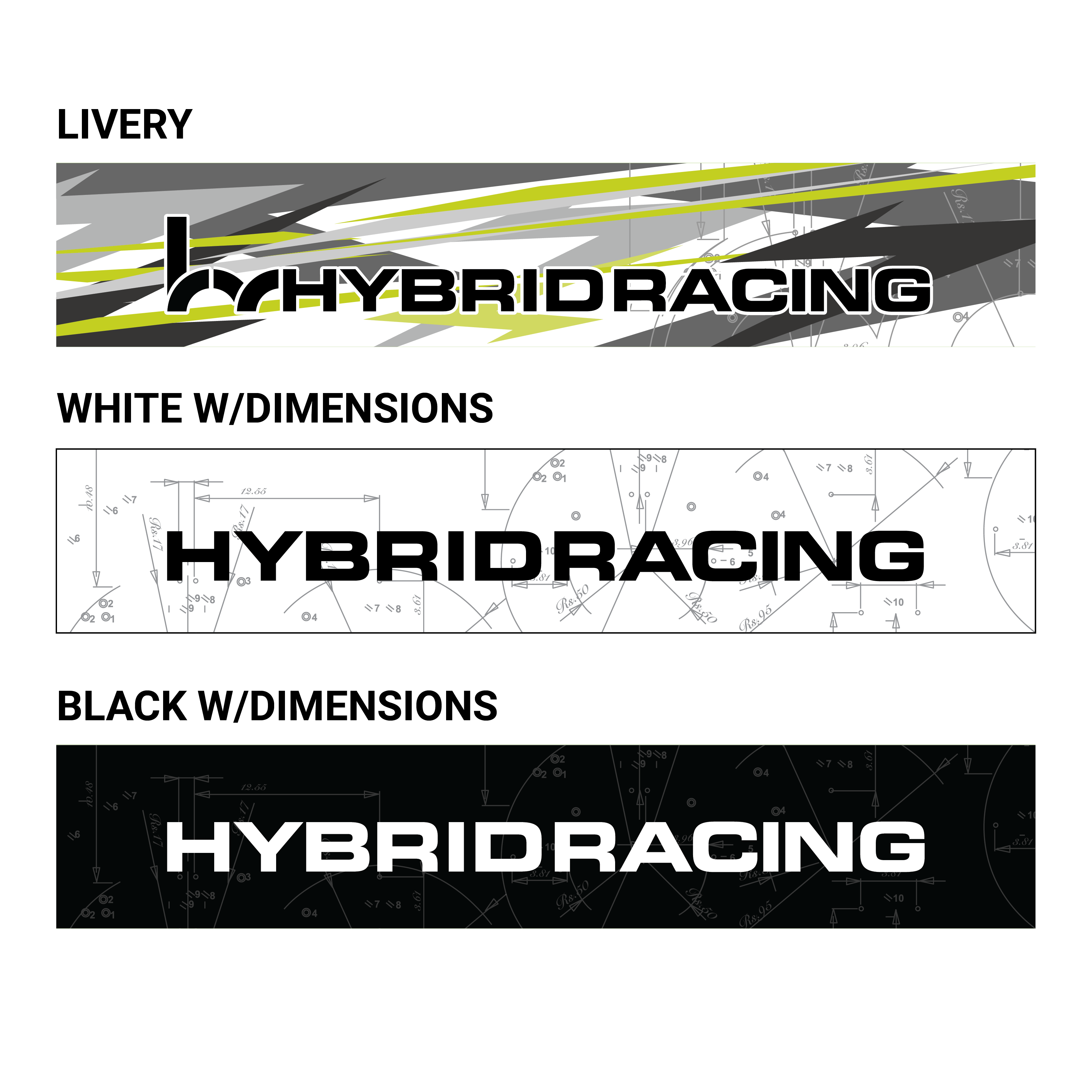 Hybrid Racing Dimensions Sunstrip White HYB-STI-00-06